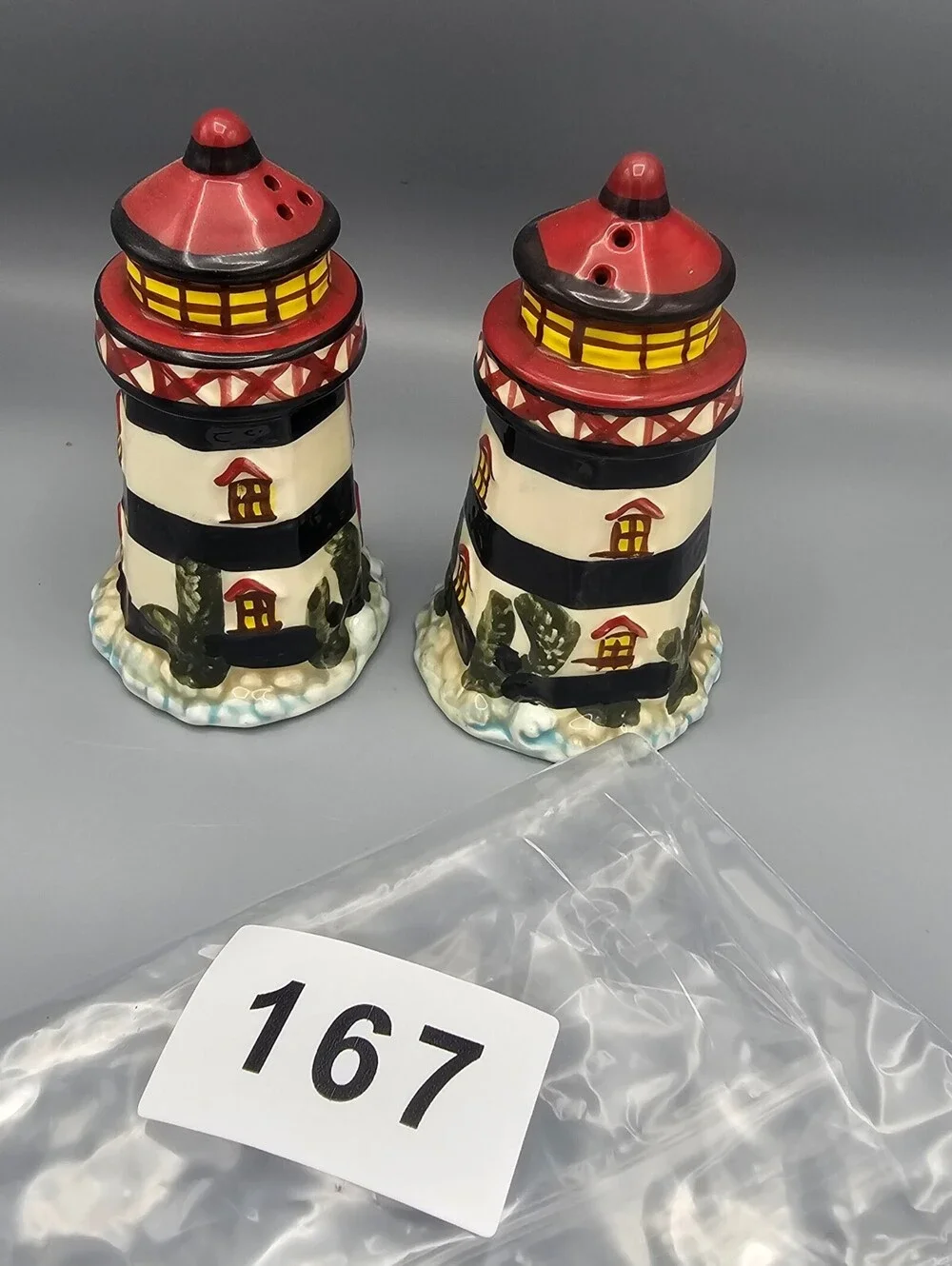 Ceramic Lighthouse Salt and Pepper Shakers Set